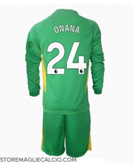 Manchester United Andre Onana #24 Portiere Maglia Gara Terza Repliche 2024-25 Bambino Maniche Lunghe